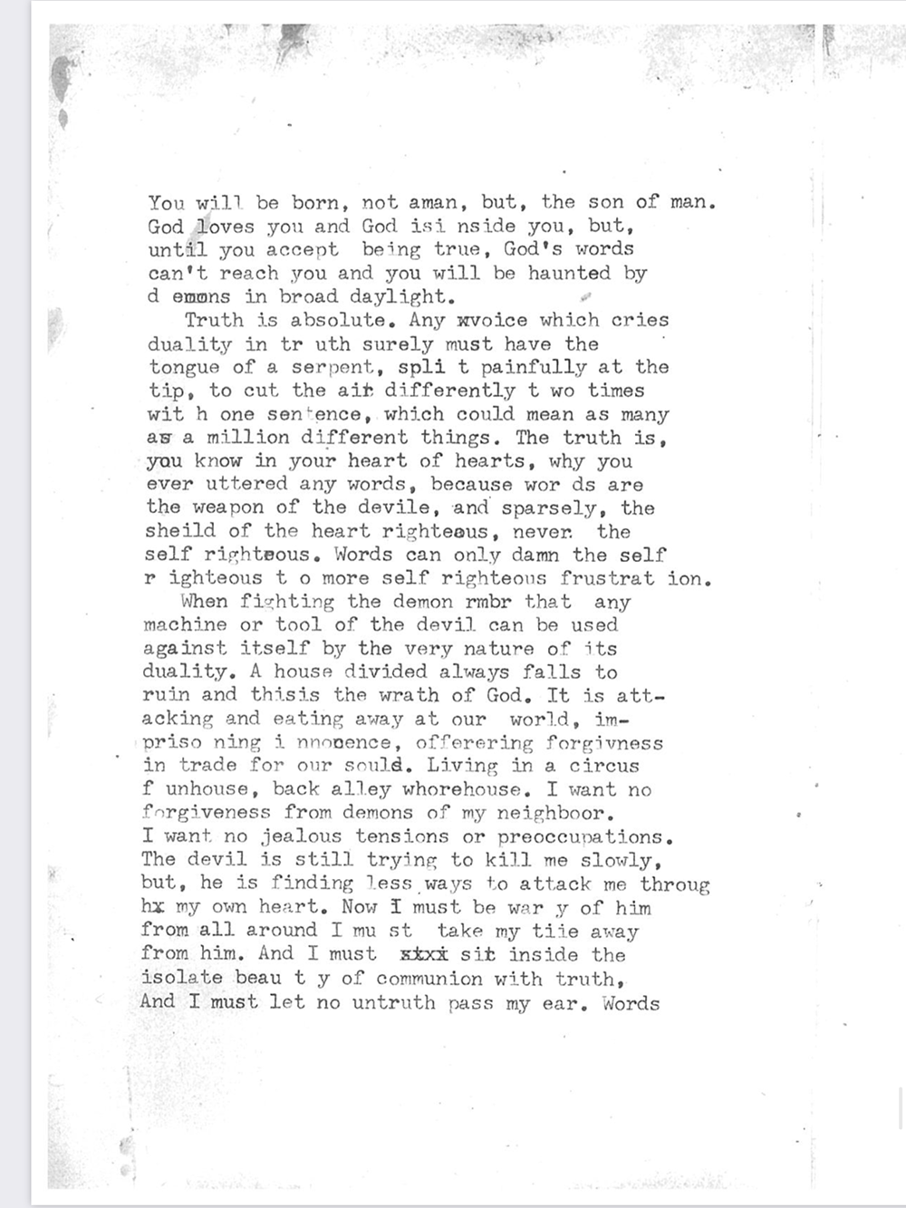 an image of typewritten text